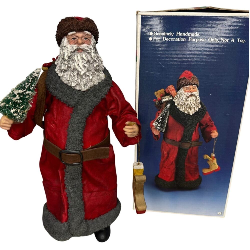 Vintage Kurt Adler Santa's World J625 Handmade Taiwan Santa Figure Box
